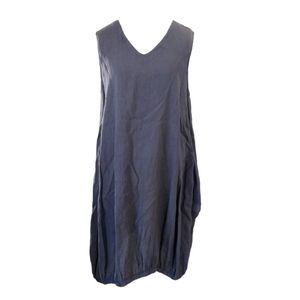 Match Point Linen Dress Women's XL Blue Gray Lagenlook